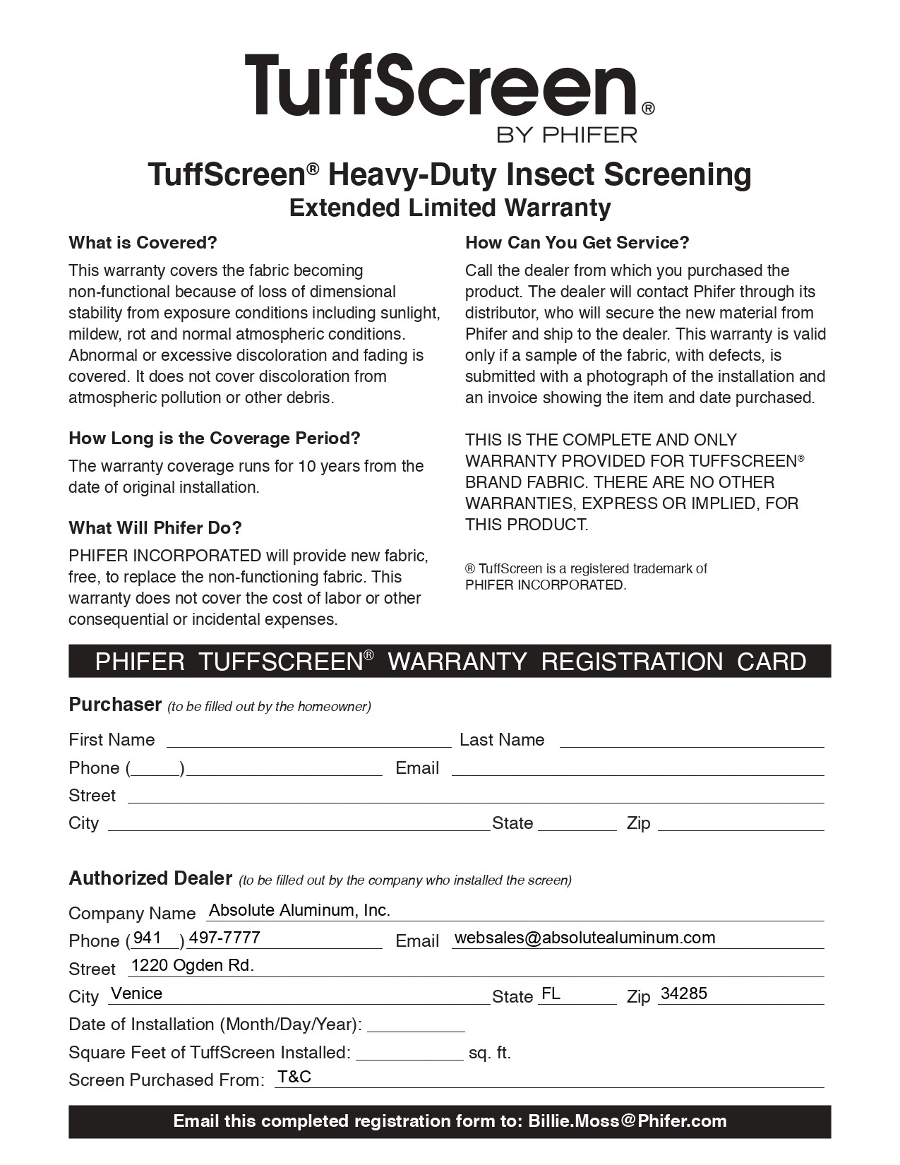 TuffScreen Digital Warranty Card V20